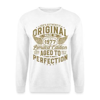Cadeau d’anniversaire vintage original de 1977 - Sweat-shirt Unisexe - blanc - Devant