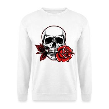 Skull Rose pour les fans de tatouage gothique rockabilly - Sweat-shirt Unisexe - blanc - Devant