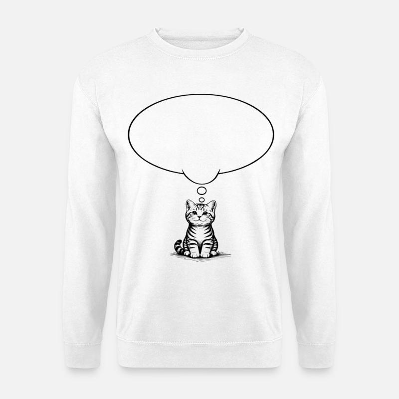 Katzenbaby_sitzend_mit_Denkblase - Unisex Sweatshirt - white