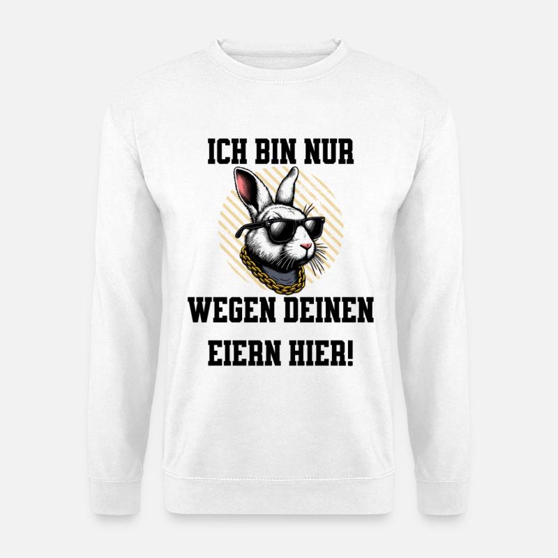 Hase mit Sonnenbrille Kette - Unisex Pullover - Weiß