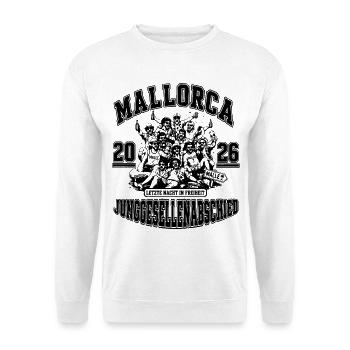 Mallorca 2026 Letzte Nacht in Freiheit JGA 2026 - Unisex Pullover - Weiß - Vorne