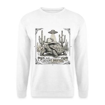 Vagabond du désert Tortue Cowboy Cowboy OVNI - Sweat-shirt Unisexe - blanc - Devant