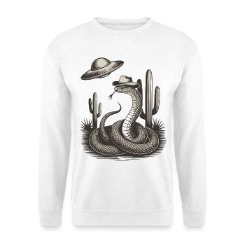 Mystère du désert de l’OVNI extraterrestre occidental Cowboy Snake - Sweat-shirt Unisexe - blanc - Devant