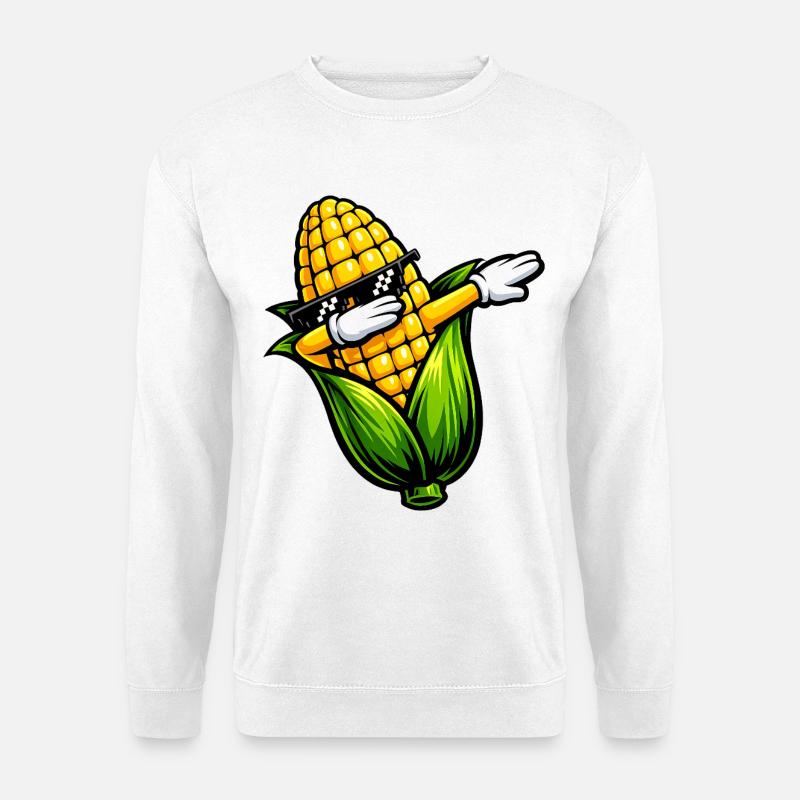 Tamponner le maïs sur l’épi - Sweat-shirt Unisexe - blanc