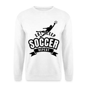 EAT SLEEP SOCCER REPEAT - Unisex Sweatshirt - white - Front