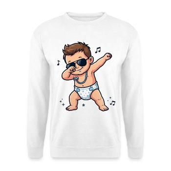 Bébé mignon – garçon brun - Sweat-shirt Unisexe - blanc - Devant
