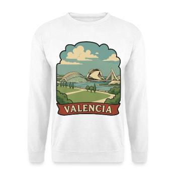 Valencia Arts and Sciences Retro Travel Sticker - Unisex Sweatshirt - white - Front
