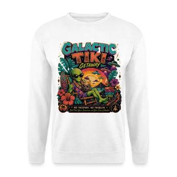 Galactic Tiki Alien Vacances rétro à Hawaï Science-fiction - Sweat-shirt Unisexe - blanc - Devant