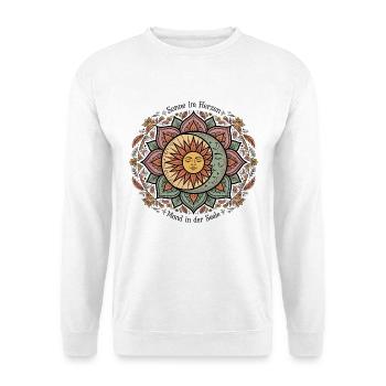 Sonne Im Herzen Mond In Der Seele Bunt - Unisex Pullover - Weiß - Vorne