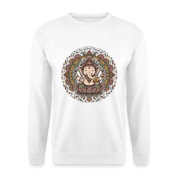 Om Ganesha Namah Bunt Lotus - Unisex Pullover - Weiß - Vorne
