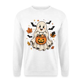 Little Ghost Autumn Foliage Mug Shirt Halloween - Unisex Sweatshirt - white - Front
