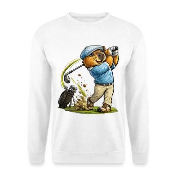 Süßes Capybara beim Golf - Unisex Pullover - Weiß - Vorne