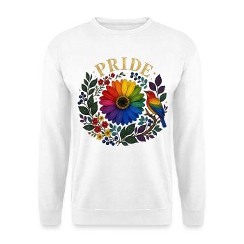 Pride Motiv für LGBTQ Fans und CSD Besucher LGBTQ - Unisex Pullover - Weiß - Vorne - Alina (178cm) & Michal (187cm)