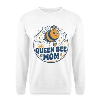 Mama die Bienenkönigin - powerful und cute - Unisex Pullover - Weiß - Vorne - Alina (178cm) & Michal (187cm)