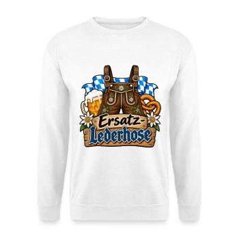 Ersatz Lederhose Trachten Herren - Unisex Pullover - Weiß - Vorne - Alina (178cm) & Michal (187cm)
