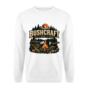 Bushcraft Skills Nature Freedom Survival Outdoor - Unisex Pullover - Weiß - Vorne - Alina (178cm) & Michal (187cm)