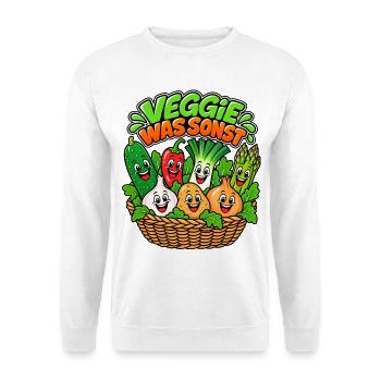 Veggie Was Sonst - Unisex Pullover - Weiß - Vorne - Alina (178cm) & Michal (187cm)