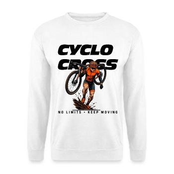 Cyclocross No Limits - Keep Moving Fahrrad T-Shirt - Unisex Pullover - Weiß - Vorne - Alina (178cm) & Michal (187cm)