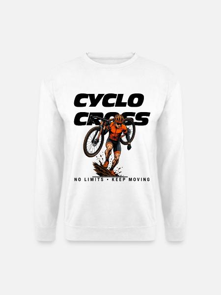 Cyclocross No Limits - Keep Moving Fahrrad T-Shirt - Unisex Pullover - Weiß