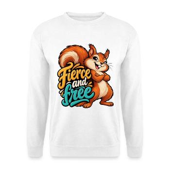 Eichhörnchen - Unisex Pullover - Weiß - Vorne - Alina (178cm) & Michal (187cm)