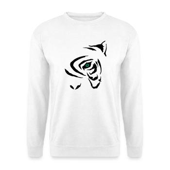 Oeil de tigre Mystérieux Graphique - Sweat-shirt Unisexe - blanc - Devant