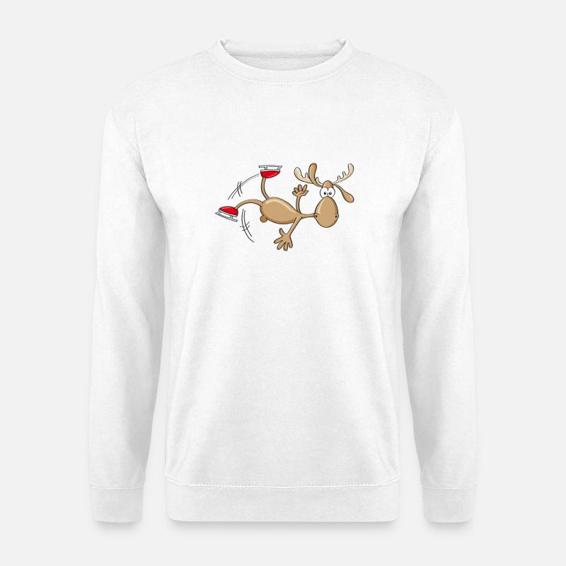 the flying elch - Unisex Pullover - Weiß