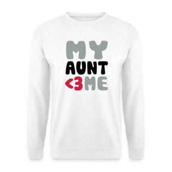 My aunt loves me - Ma tante m'aime - Sweat-shirt Unisexe - blanc - Devant