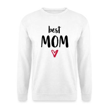 best Mom I Herz Geschenk Mama Mutter Mutti Mami - Unisex Pullover - Weiß - Vorne