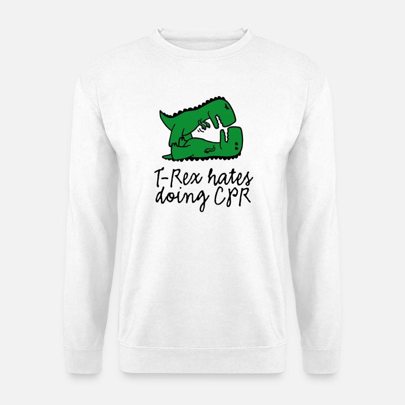 T-Rex hates doing CPR Erste Hilfe Ausbilder - Unisex Pullover - Weiß