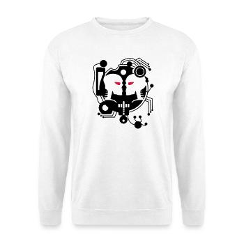 Cyber Love Schaltkreis mit zwei Cyborgs - Unisex Pullover - Weiß - Vorne