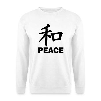 Peace Peace kanji japanese script blemish text 'PEACE - Unisex Sweatshirt - white - Front