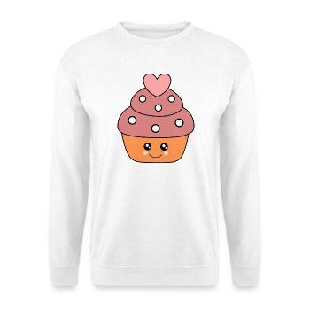 Kawaii cupcake Kawaii Sticker lustig - Unisex Pullover - Weiß - Vorne