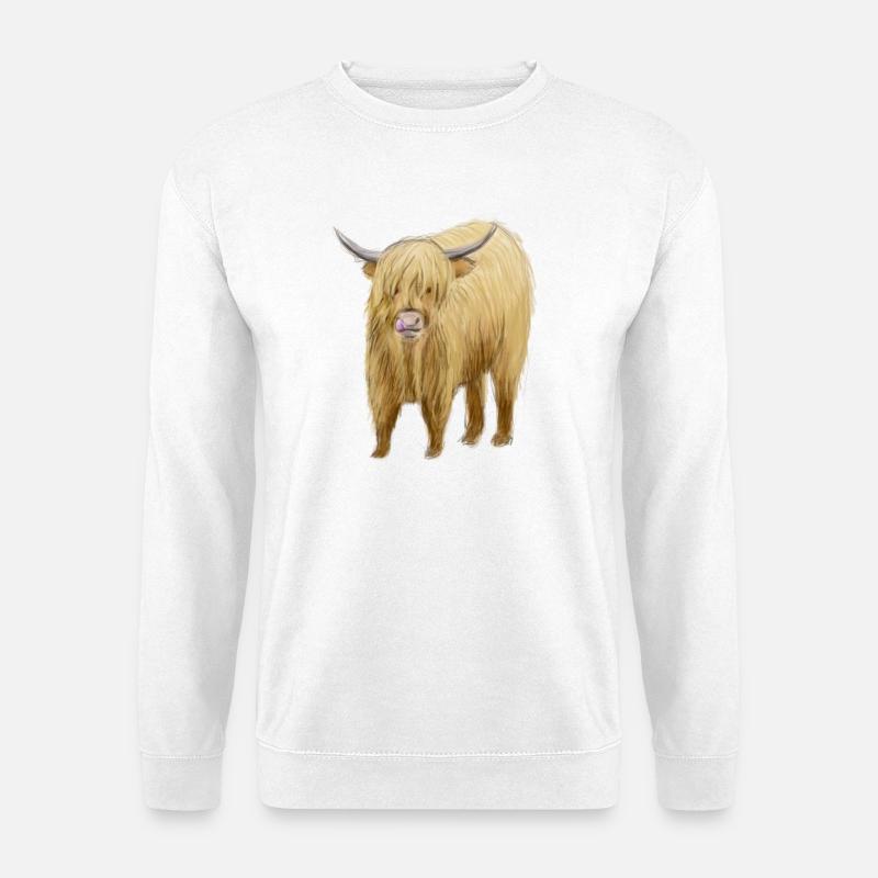 Kunst der Hochlandkuh - Unisex Pullover - Weiß