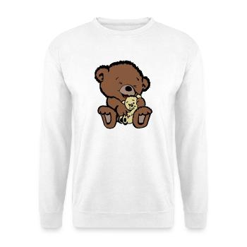 Bärenmama mit Baby – süßes Mama Kind Tiermotiv - Unisex Pullover - Weiß - Vorne