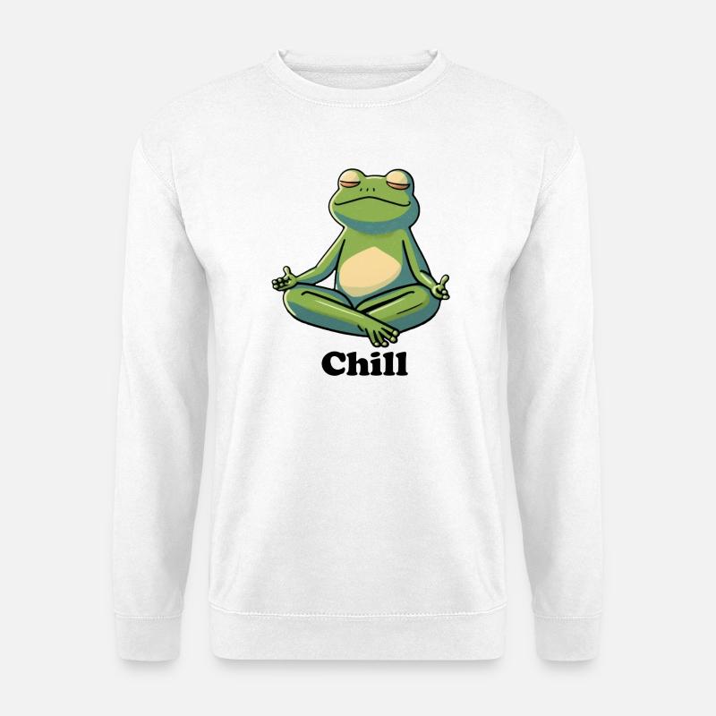 Chilliger Frosch - Unisex Pullover - Weiß