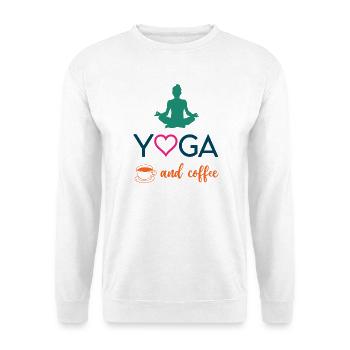 Yoga et café - Sweat-shirt Unisexe - blanc - Devant
