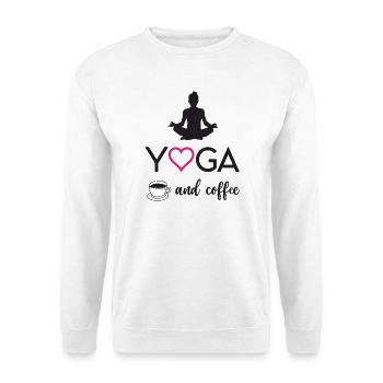 Yoga et café - Sweat-shirt Unisexe - blanc - Devant