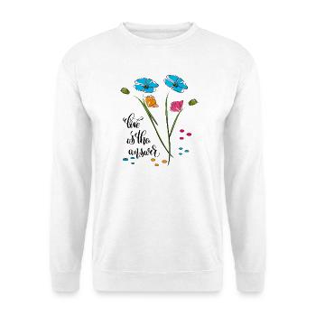 Love is the answer, Liebe - Unisex Sweatshirt - white - Front