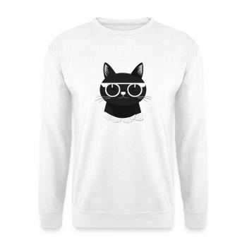 Visage de chat cool avec des lunettes de soleil - Sweat-shirt Unisexe - blanc - Devant