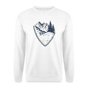 Mountain Trail Shield - Unisex Sweatshirt - white - Front