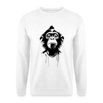 Eingebildeter Affe im Banksy Style - Unisex Pullover - Weiß - Vorne