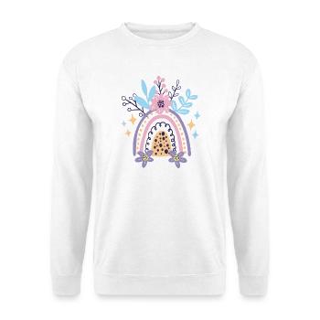 Floraison arc-en-ciel pastel - Sweat-shirt Unisexe - blanc - Devant