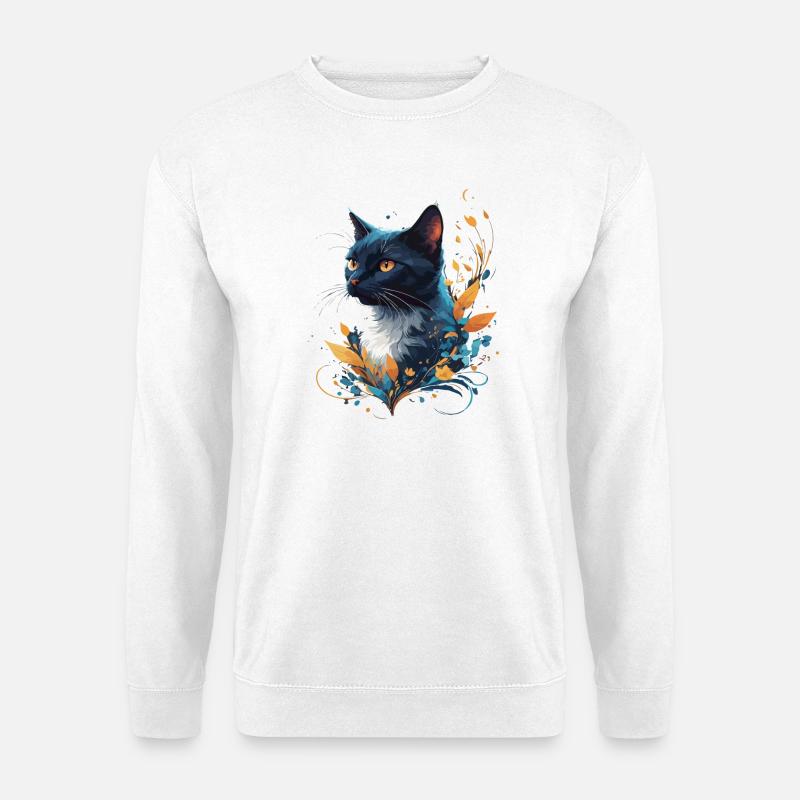 Bunte Katze - Unisex Pullover - Weiß