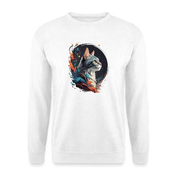 Bunte Katze - Unisex Pullover - Weiß - Vorne