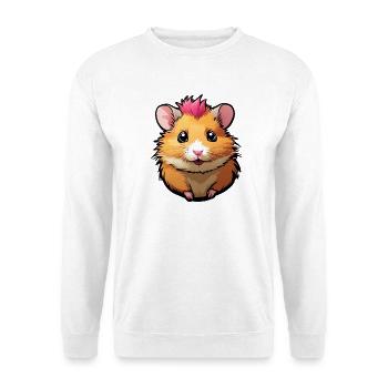 Drôle de hamster à la crinière rose - Sweat-shirt Unisexe - blanc - Devant