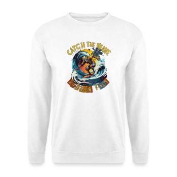 Catch the Wave Surf Retro - Unisex Pullover - Weiß - Vorne