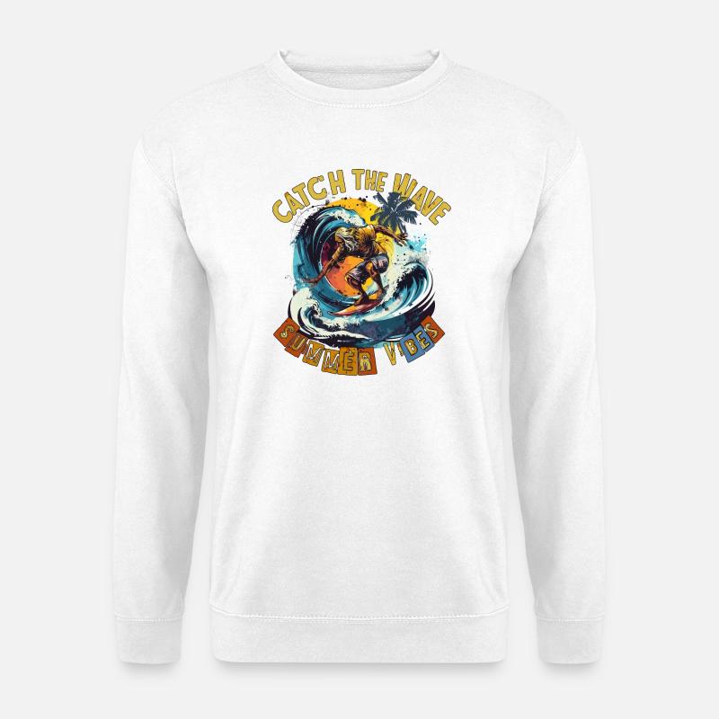 Catch the Wave Surf Retro - Unisex Pullover - Weiß