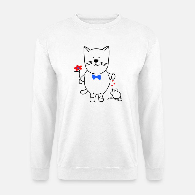 Katze und Maus - Unisex Pullover - Weiß