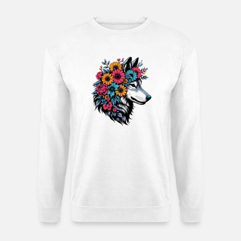 Wolf - Unisex Pullover - Weiß