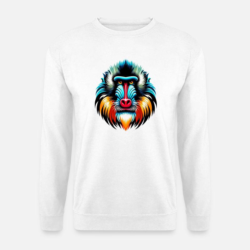 Mandrill-Affe - Unisex Pullover - Weiß